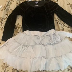 Black and white formal dress for little girls